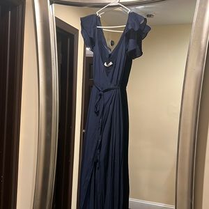 Navy maxi wrap dress from Mustard Seed. New size S